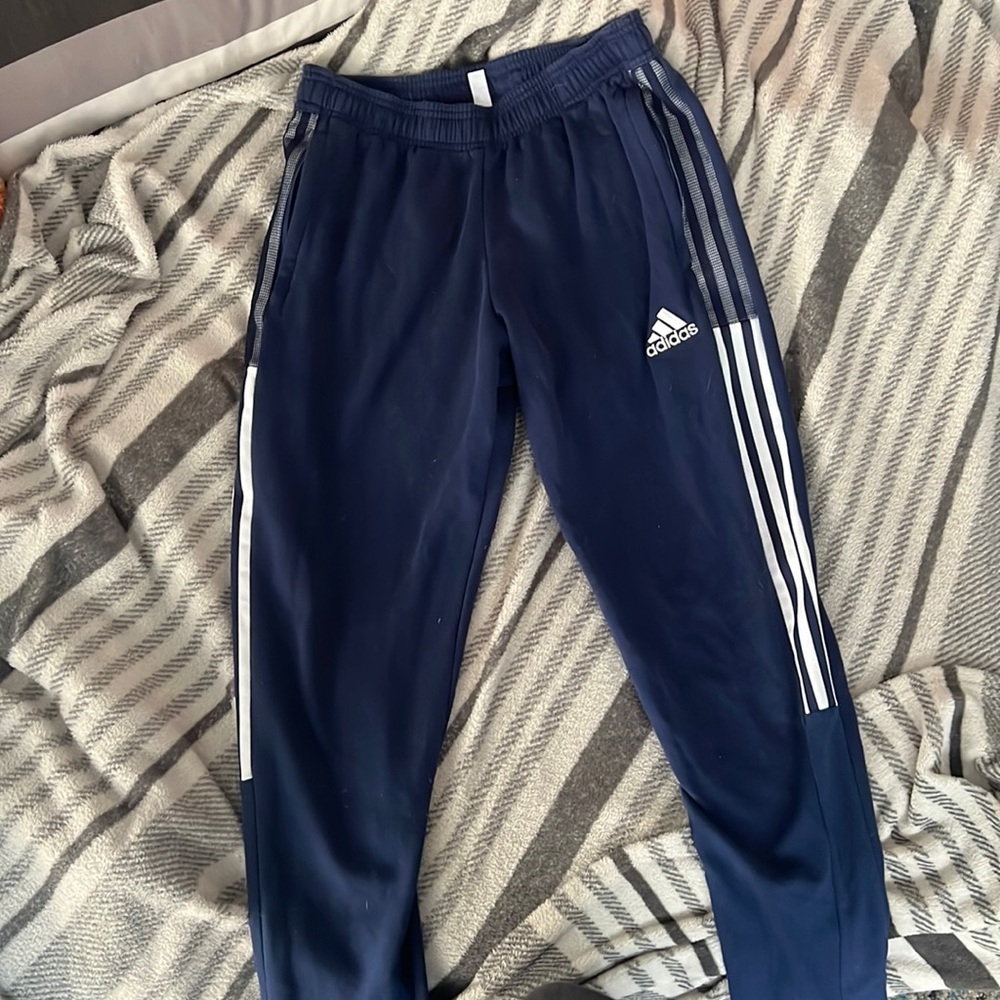 navy blue adidas sweatpants